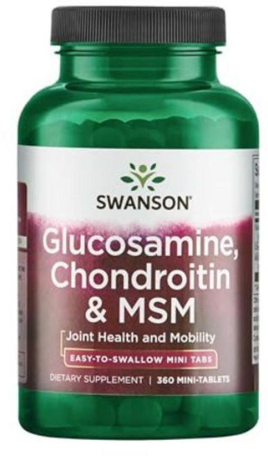 스완슨 글루코사민 콘드로이틴 및 MSM - 연골 관절 건강 보충제 글루텐 프리 비GMO 360정