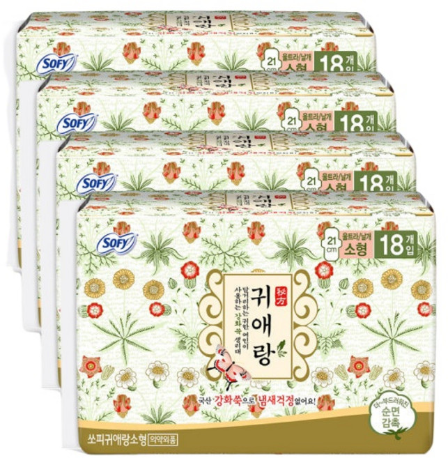 쏘피 바디피트 귀애랑 소형 18P x 4개, 18개입, 4박스