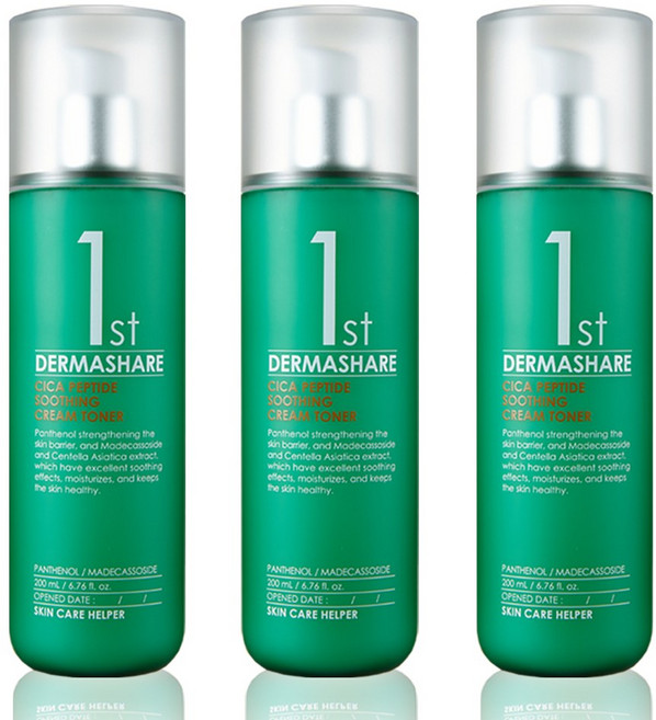 더마쉐어 퍼스트 시카 펩타이드 수딩 크림 토너, 3개, 200ml