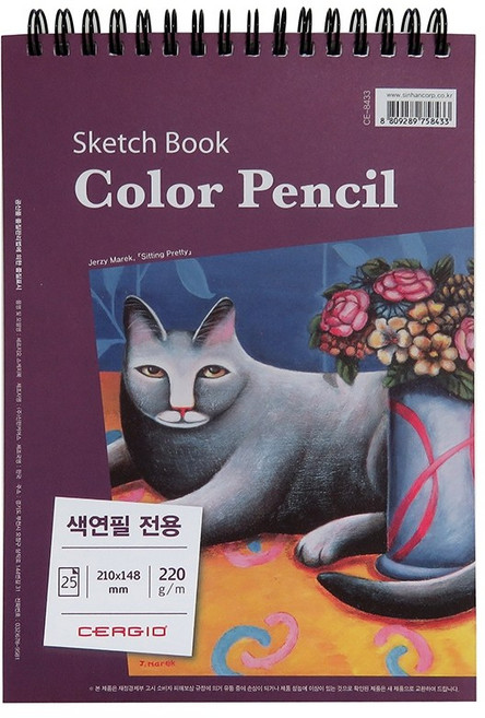 세르지오 색연필전용 스케치북 A5, 1개, 25매