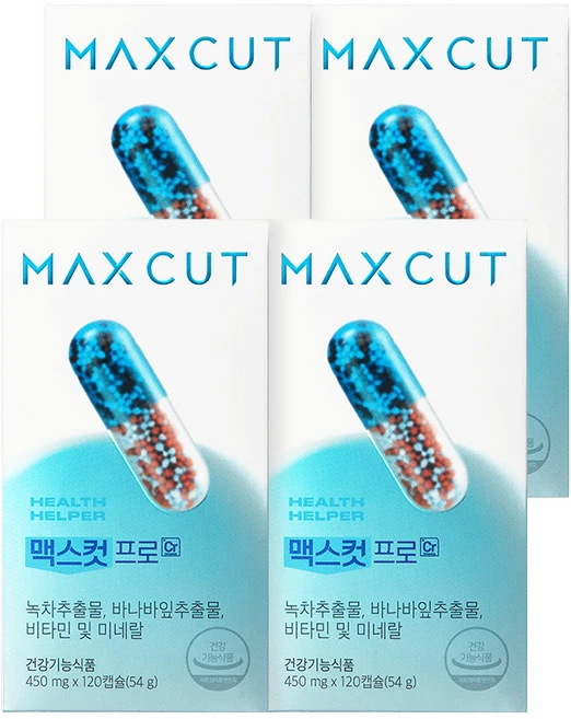 헬스헬퍼 맥스컷 프로 450mg x 120캡슐 x 4박스 80일분, 120정 - 쿠팡