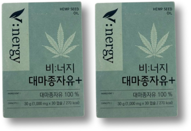 비너지 식물성 대마종자유 플러스 프리미엄 대마 종자 씨유 햄프씨드 오일 HEMPSEED OIL, 30정, 2박스