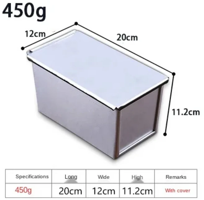 250g/450g/750g/900g/1000g 알루미늄 합금 블랙 스틱 코팅 토스트 빵 덩어리 케이크 곰팡이 베이킹 도구 뚜, 09 450g