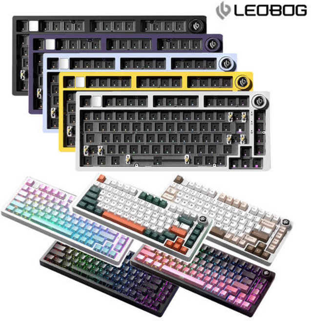 [cy] 레오보그 LEOBOG Hi75C/Hi75C PRO 기계식 게이밍 키보드 키보드 전용키트 하우징 CNC알루미늄 Gasket 핫스왑DIY 시리즈신상, 유선RGB-키트(키캡키축없음)-화이트, NO-축없음