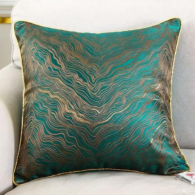 가려거든 미니멀 차량용 등받이 쿠션, 커버+속, 기하 물결무늬 - 녹색