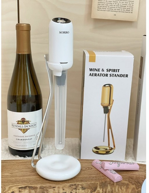 이지소르보 와인 소주 에어레이터 혼술 전자동 브리딩 당일출발, 럭셔리 골드 (거치대 포함), 1개
