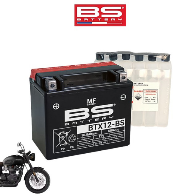트라이엄프 본네빌 T120 BS배터리 MF 타입 BTX-12BS 12V 10.5Ah, 1개, 트라이엄프 본네빌 T120/BTX-12BS