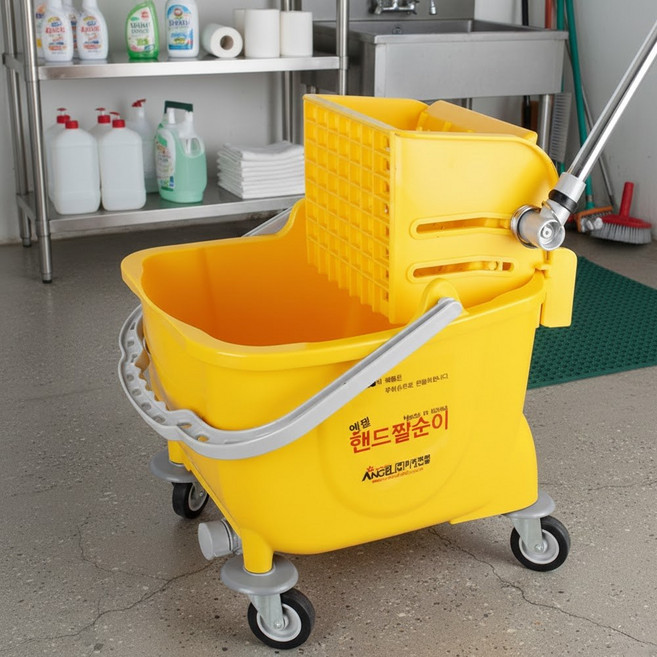 튼튼한 업소용 대형 대걸레 짤순이 마포 마대 걸레 짜는 기계 탈수기 탈수 세척통 밀대짜기 사무용 청소용품, 1