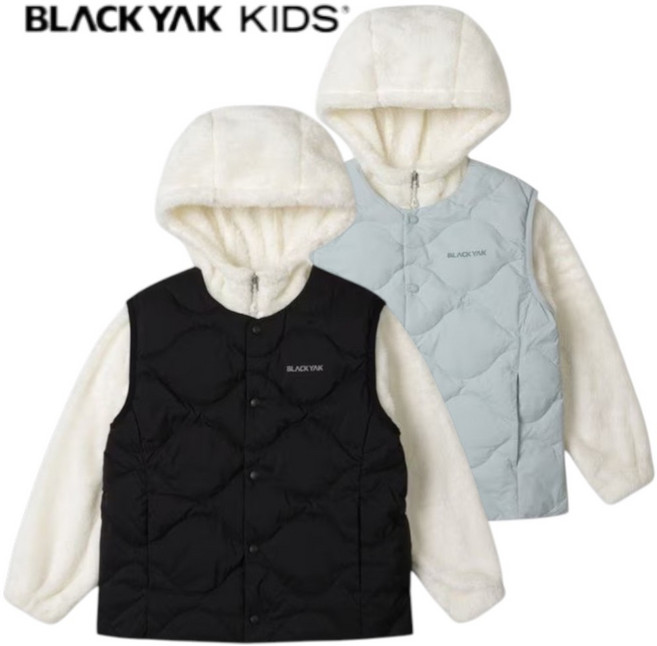 [백화점발송] 블랙야크키즈 플리스 자켓 패딩조끼 후드 보온성 간절기 여행 학교 학원 운동
