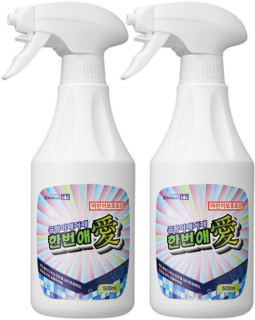 한번애 벽지 욕실 화장실 천장 실리콘 뿌리는 곰팡이제거제, 500ml, 2개