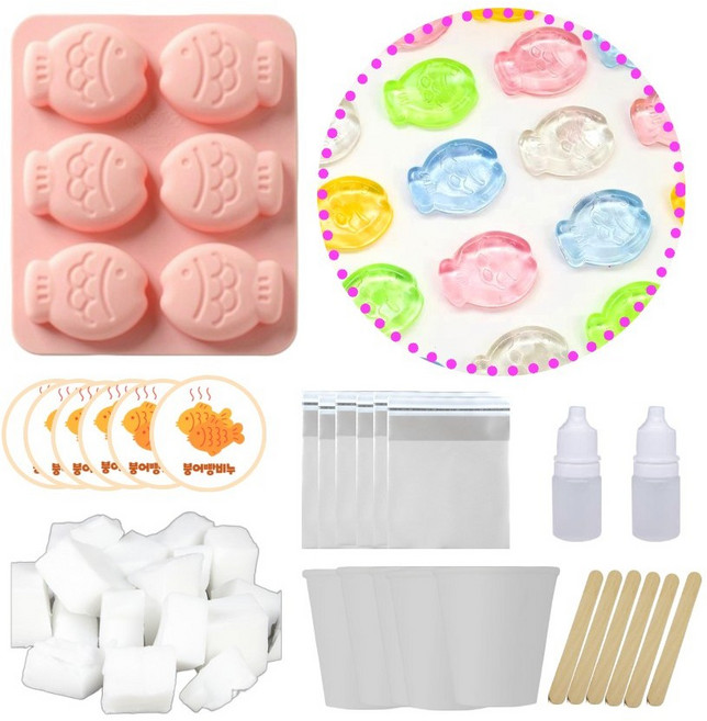 더휴 붕어빵 천연 비누 유치원 초등학교 만들기 DIY 체험 키트, 옵션2(비누키트1개+바닐라향), 1개