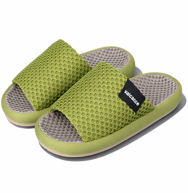 발캉스 층간소음 메쉬 통풍 아치서포트 족저근막 푹신한 하우스 룸 슈즈 거실화, 1개, 네온그린