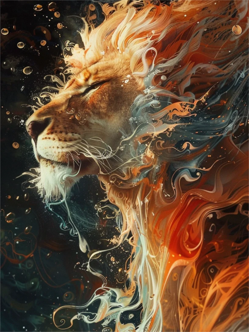 부귀재물 수사자 호랑이 조각퍼즐 맹수 불꽃 사자 맹호 액막이 성공 사업번창 금전운에 좋은 풍수 컬렉션 직소퍼즐 300 500 700 1000피스, 선택06-수사자, 1개