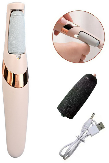 무선전동 발각질제거기 셀프 뒤꿈치 손바닥 굳은살 각질 관리, 핑크색