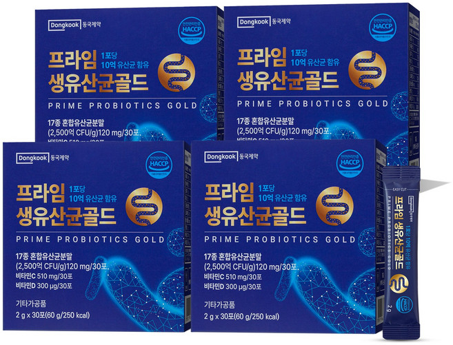 동국제약 프라임 생유산균 골드, 4개, 60g