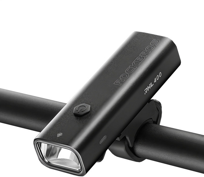 락브로스 자전거 충전식 라이트 전조등, 블랙, 1개