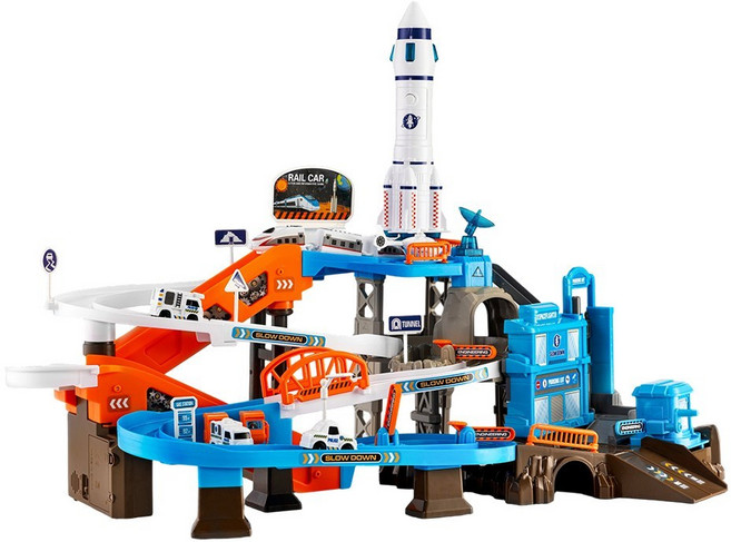 토요요 궤도 공사놀이 주차타워 완구 공사 미니카 장난감 세트 생일 선물 추천TT-CD1, 파란색, 1개