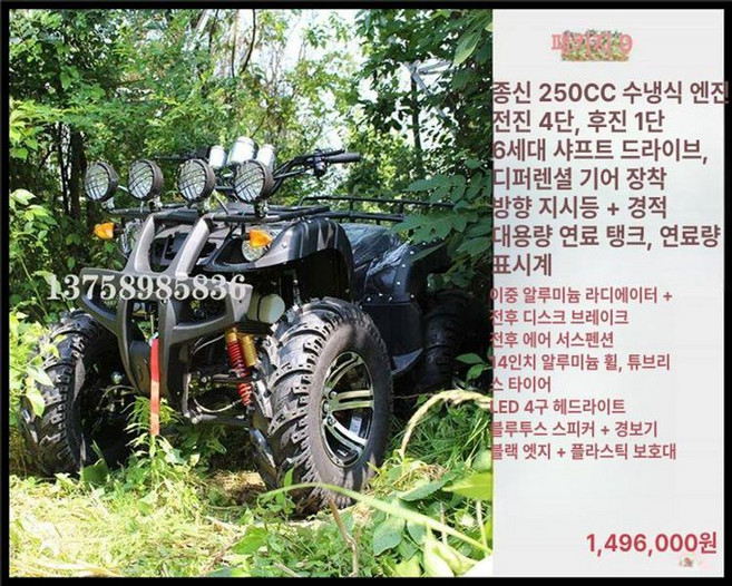 플로라323 농업용 4륜오토바이 농업용4륜오토바이국산, 빅불 패키지 9, 기본 모델명/품번