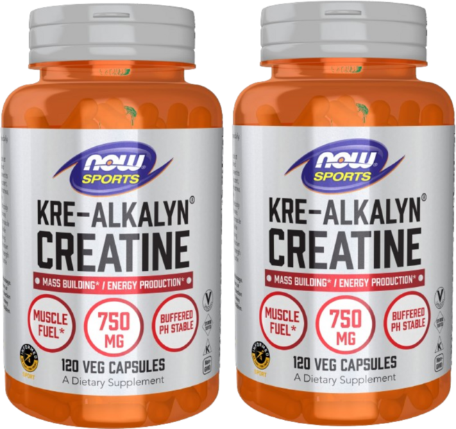 NOW Foods 스포츠용 KRE-알카린 크레아틴 120 정 2 SET, 120개입, 2개, 120정