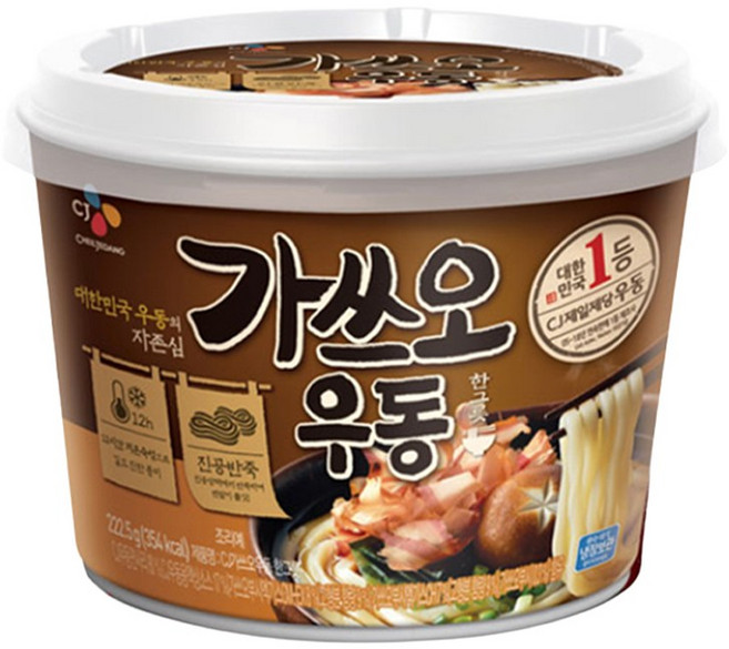 CJ 가쓰오우동 한그릇, 222.5g, 12개
