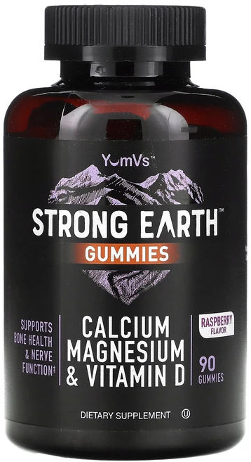 YumVs strong Earth 구미젤리 칼슘 마그네슘 및 비타민D 라즈베리 구미젤리 90개 YumVs (염브이스), YumVs, strong Earth 구미젤리, 칼슘,, 1개 - 쿠팡