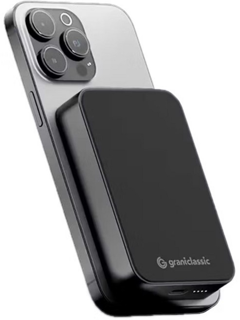 graniclassic 磁吸無線充電行動電源 迷你便攜 即放即充, 10000mAh / 黑色, 2507-PA13