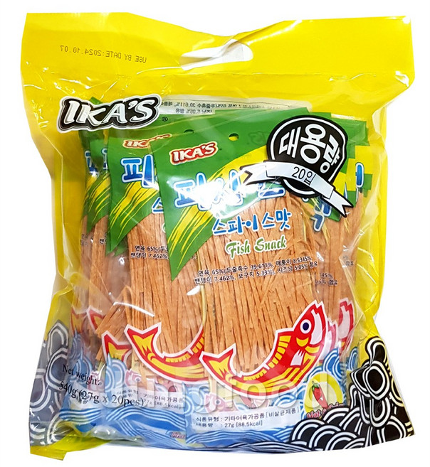 피시스낵 스파이스맛 27g x 20개/마른안주/피쉬스낵, 1세트