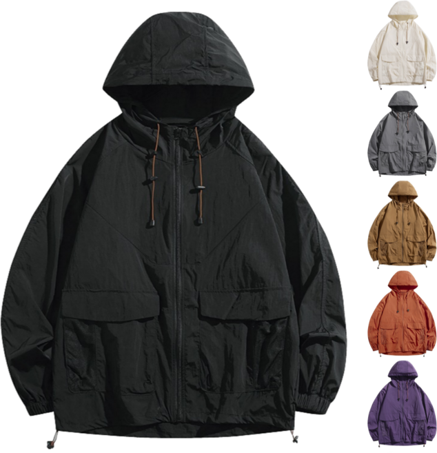 데이그린 남녀공용 경량 후드 집업 바람막이