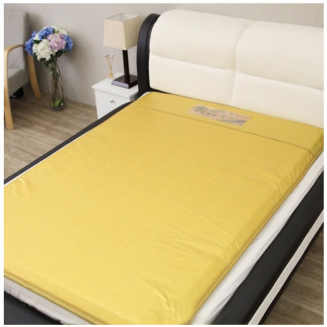 한일 온열매트 프리미엄 5Cm두께 방수인조가죽원단사용, 금색, 더블 좌우분리형