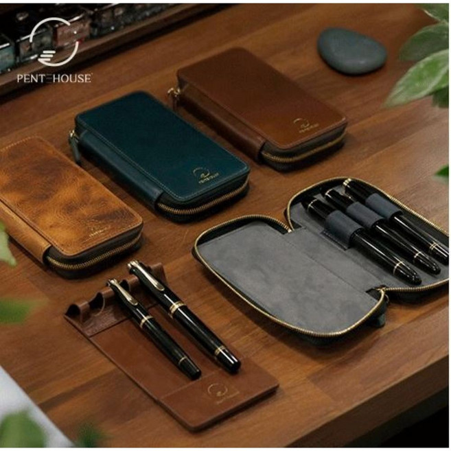 펜트하우스 지퍼 펜파우치 3구 S, [디럭스] 토스카나 브라운