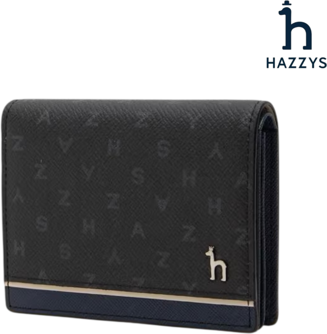 백화점발송 헤지스 남성 블랙 패턴장식 소가죽 명함반지갑