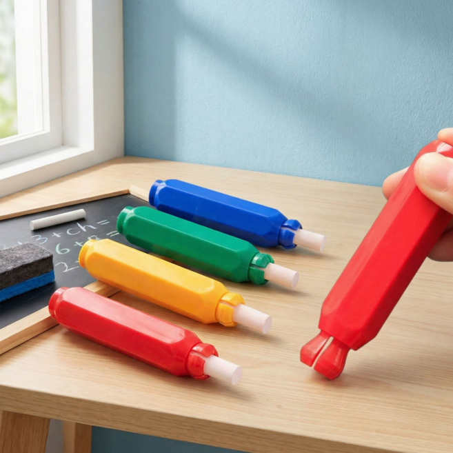 자석부착 분필홀더 4색세트 하고로모 분필 호환, 4개, 혼합