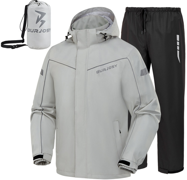 코리데이 남자 오토바이 우비 상하의 세트 QY001, 그레이