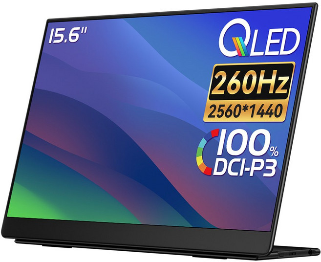 EHOMEWEI 이홈웨이 L시리즈 16인치 2.5K QLED 휴대용 모니터 100% DCI-P3 HDR 최대 144Hz 맥북 노트북 듀얼 서브모니터, LQHG-156NW, 39.6cm