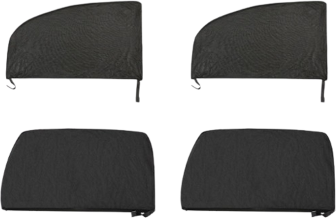 엘칸느 차량용 햇빛가리개 메쉬망 3초설치, 4개, 블랙