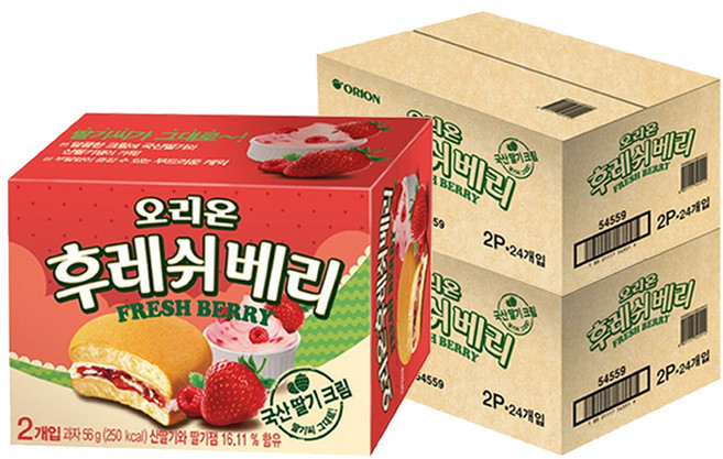 오리온 후레쉬베리, 56g, 48개