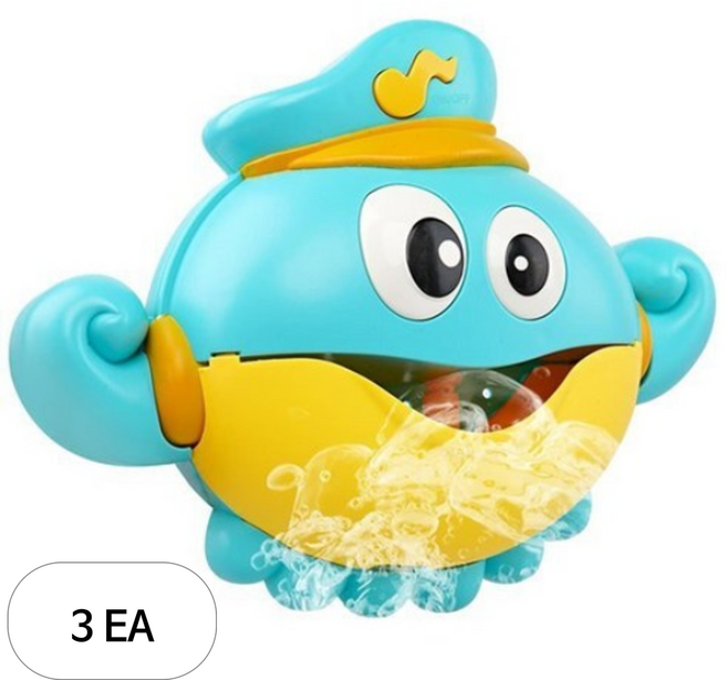 레츠토이 버블문어선장 유아 목욕놀이 거품기, 혼합색상, 3개