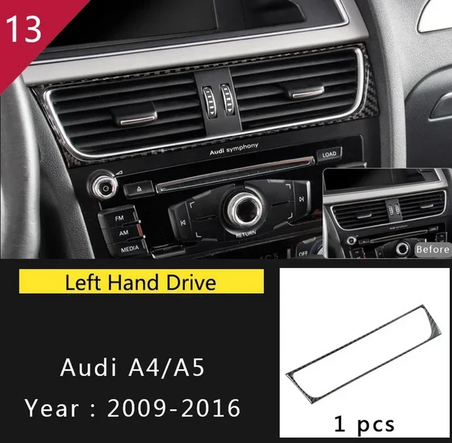 아우디 A4 B8 액세서리용 자동차 도어 오디오 스피커 기어시프트 패널 팔걸이 독서등 커버 트림, 02 Type 13  LHD