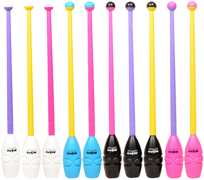 니스포 리듬체조 곤봉 36Cm 멀티컬러 아동용 학교 체육 수업 학원 체조용품, 블랙/퍼플