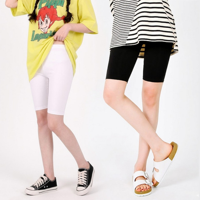 (1+1) 면스판 여름 5부 빅사이즈 F-7XL 여성레깅스 2장세트