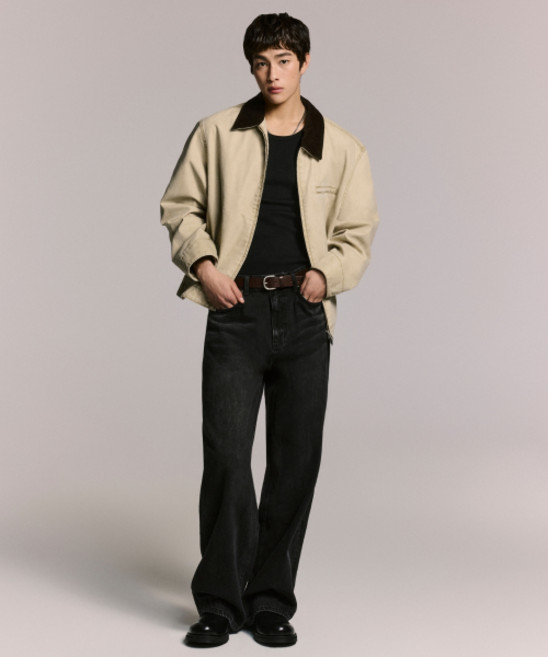 무신사 스탠다드 엑스트라 와이드 데님 팬츠 워시드 블랙 498062