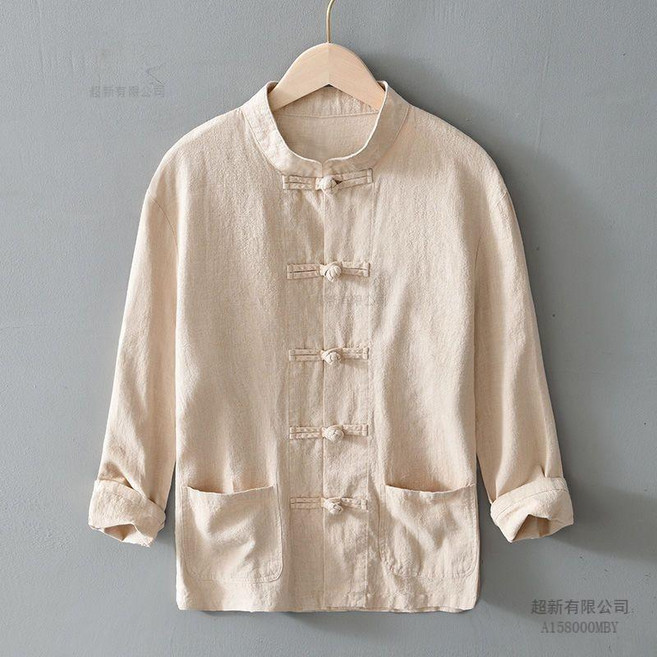棉麻套裝 盤扣寬鬆中式復古茶服