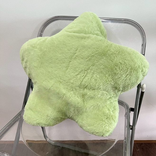 星星抱枕 靠墊 靠枕 午睡枕 觸感柔軟 車用腰靠 坐墊 生日禮物 沙發抱枕 椅墊 靠背 交換, 綠色,50公分, 1個