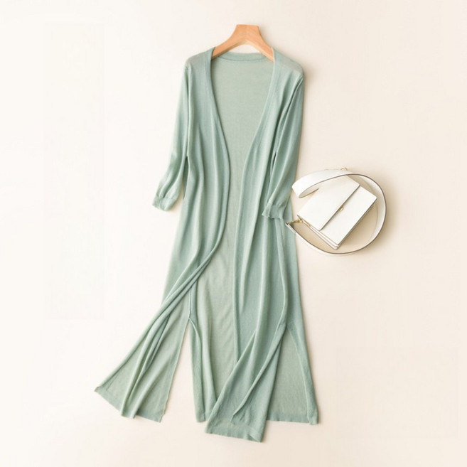 에쉬울프 여름 슬림 롱 로브 가디건