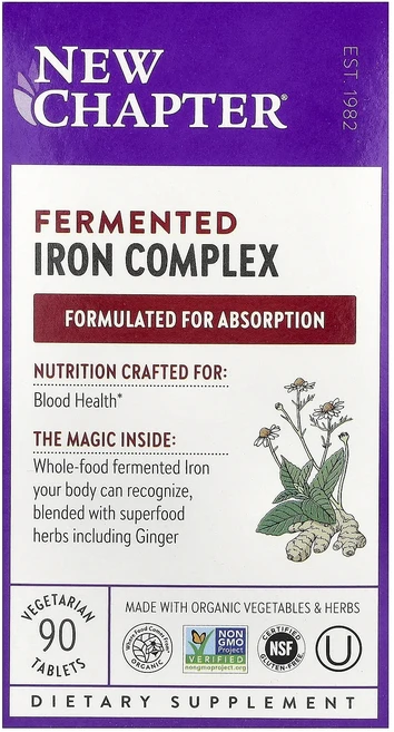 New Chapter 발효 철분 복합체 식물성 정제 90정, NewChapter발효철분복합체식물성정제90정, 1개 - 쿠팡