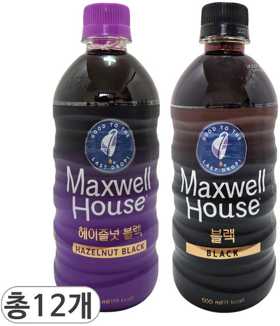 맥스웰하우스 헤이즐넛 블랙 & 블랙, 12개, 500ml