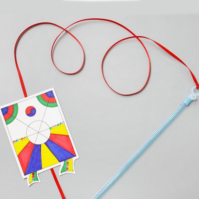 막대손잡이 미니 방패연색칠도안 연날리기만들기키트 5세트 명절놀이