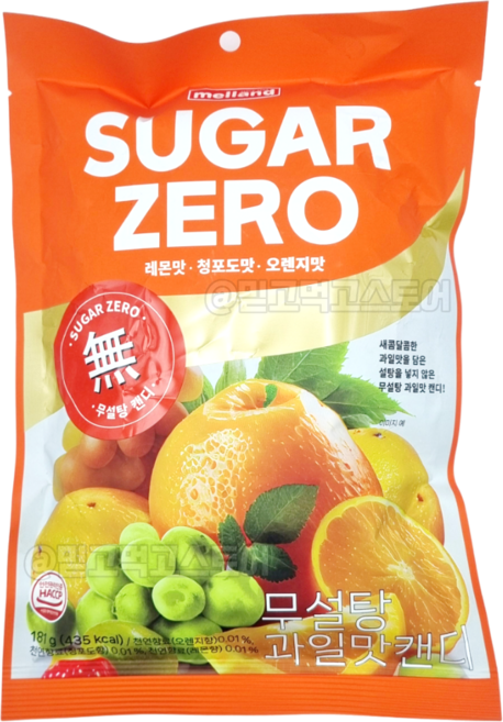 멜랜드 무설탕 캔디 사탕 무설탕 과일맛(181g) 저칼로리, 181g, 1개