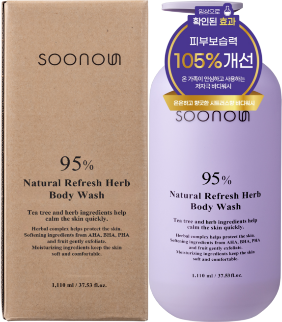 수노은 단 1회 사용 피부보습 105% 증가 임상 약산성 퍼퓸 바디워시 시트러스플로럴향, 1개, 1110ml
