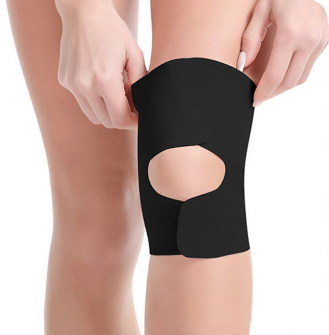 스킨핏 압박 벨크로 무릎 보호대, 1개, 블랙 S